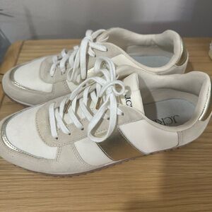 J. Crew White and Gold Athletic Shoes